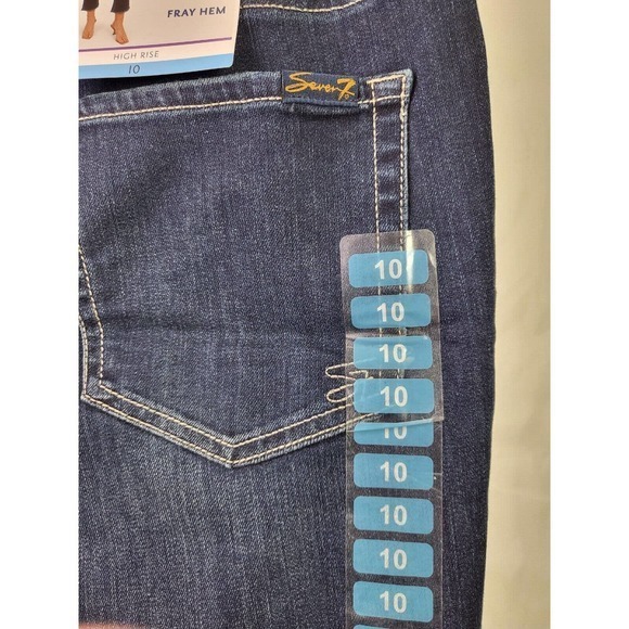 Seven High Rise Fray Hem Slim Though Hip And Thigh Size 10 MSRP $69 - Picture 4 of 8